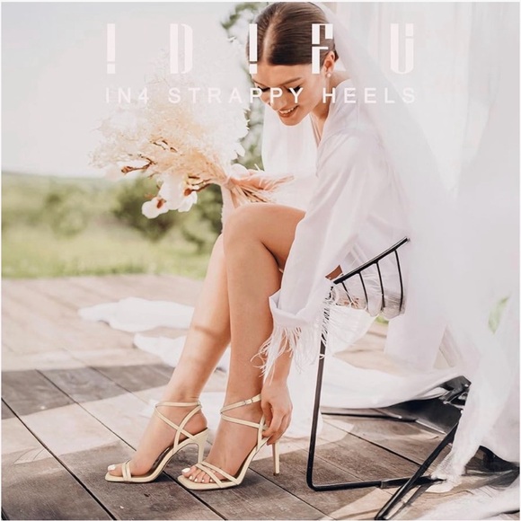 IDIFU Stiletto High Heel Square Open Toe Slingback Sandal Adjustable Ankle Strap - Picture 2 of 16
